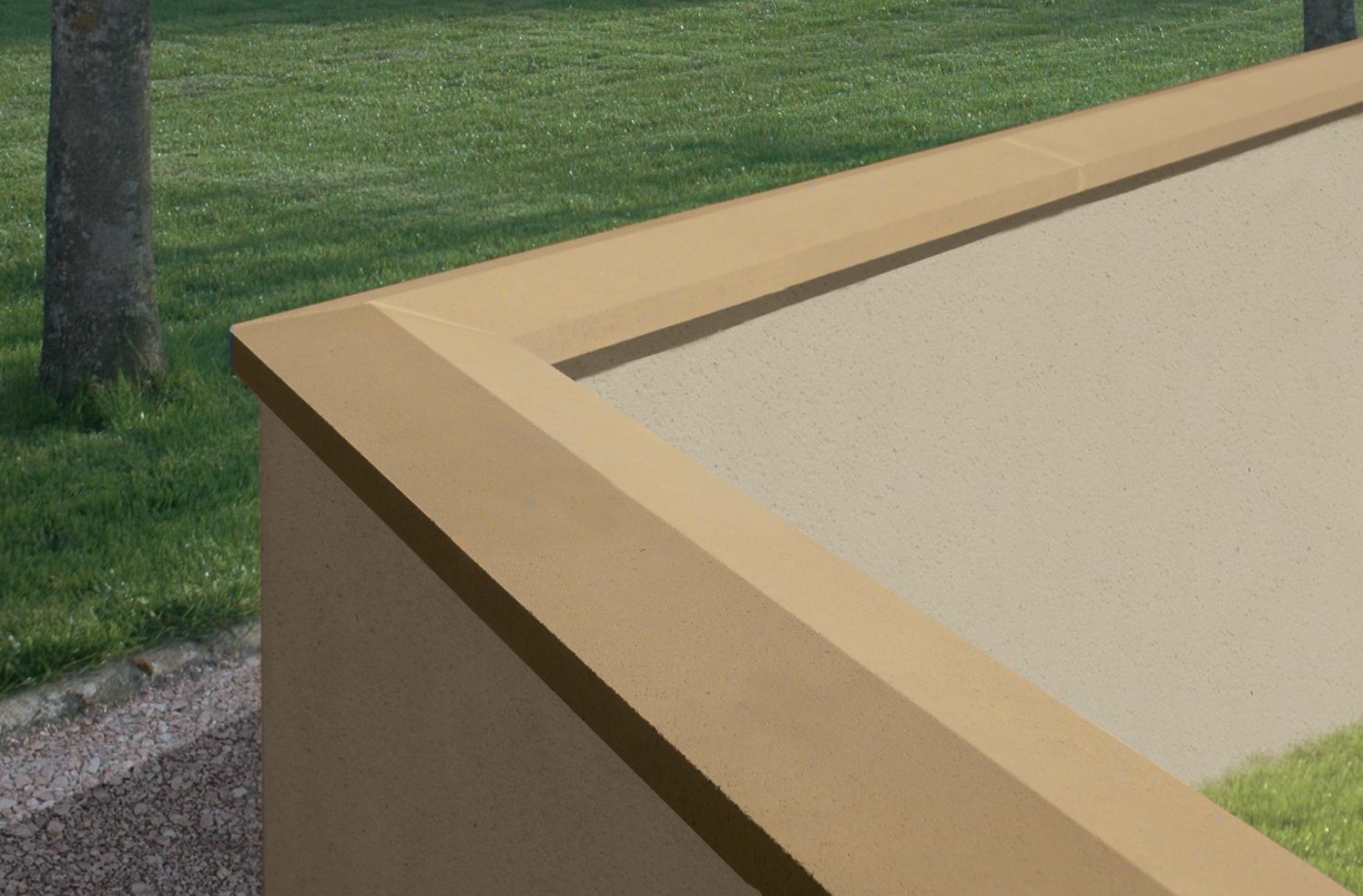 chaperon de mur 2 pentes beige - longueur 1m - PIERTEC
